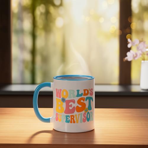 World s Best Supervisor Groovy Manager Gifts | Ceramic Coffee Mug | 11 OZ