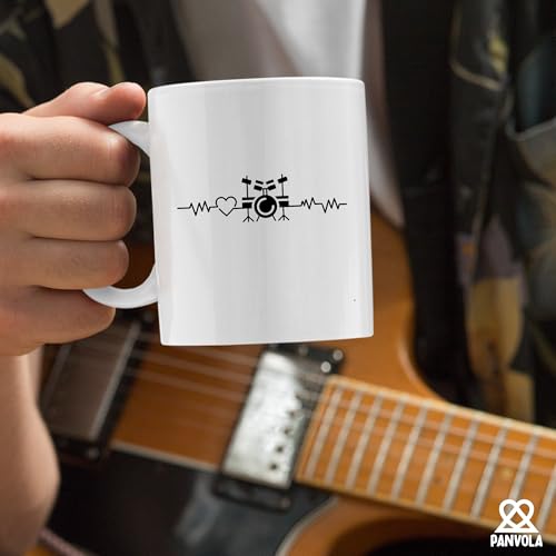 Drum Heartbeat Drummers Gifts Player Musicians | Ceramic Coffee Mug | 11 OZ