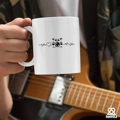 Drum Heartbeat Drummers Gifts Player Musicians | Ceramic Coffee Mug | 11 OZ