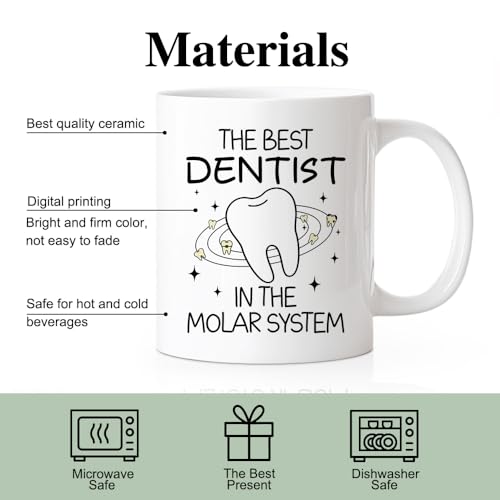 RZHV The Best Dentist In Molar System Funny | Ceramic Coffee Mug | 11 OZ