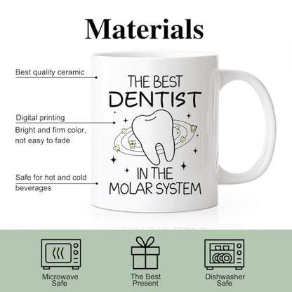 RZHV The Best Dentist In Molar System Funny | Ceramic Coffee Mug | 11 OZ
