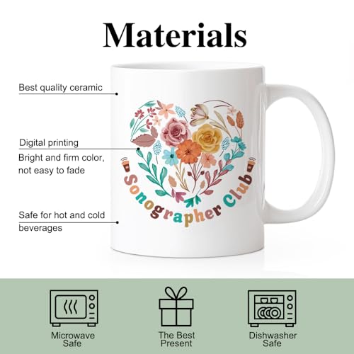 RZHV Sonographer Club Novelty Funny for | Ceramic Coffee Mug | 11 OZ
