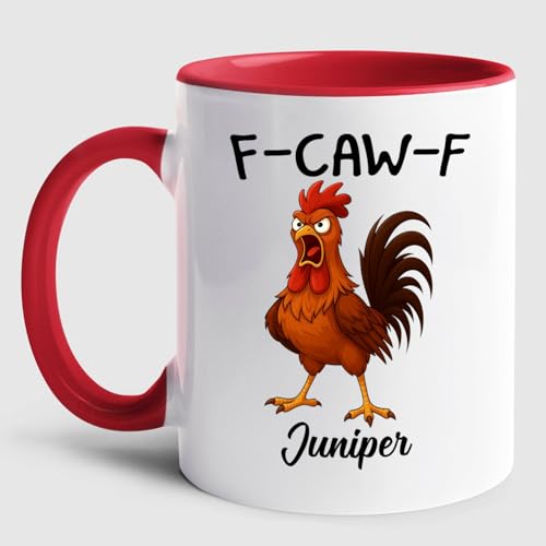 Personalized Caw-F Chicken Pun 11 Custom | Customised Coffee Mug | 11 OZ