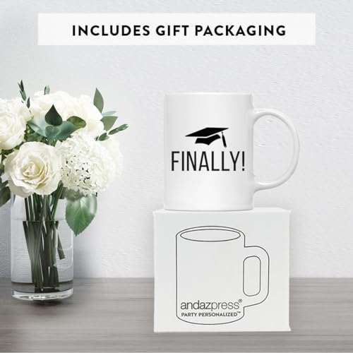 Graduation Gift Finally Cap Graphic 1-Pack | Ceramic Coffee Mug | 11 OZ