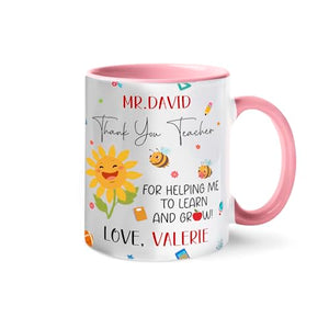 Personalized Name Teacher Thank You Gift | Customised Coffee Mug | 11 OZ