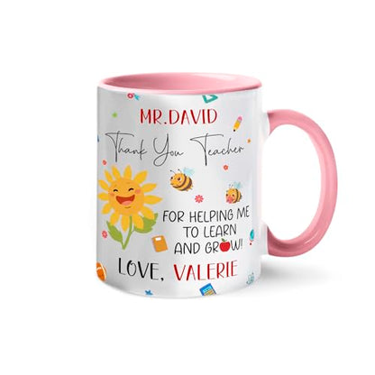 Personalized Name Teacher Thank You Gift | Customised Coffee Mug | 11 OZ