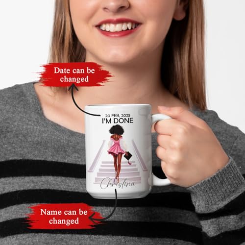 Elegant Girl Custom Name Date Graduation | Customised Coffee Mug | 11 OZ