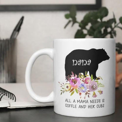 Personalized Mama Bear with Children s | Customised Coffee Mug | 11 OZ