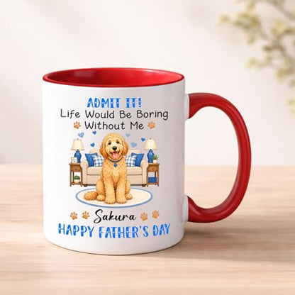 Personalized Name Goldendoodle Travel Admit | Customised Coffee Mug | 11 OZ