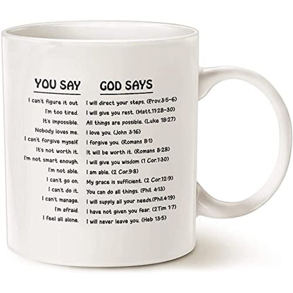 You Say god Says Bible Verses Memerse Pastor | Ceramic Coffee Mug | 11 OZ