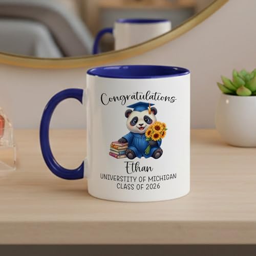 Congratulations Panda Grad Personalized | Customised Coffee Mug | 11 OZ