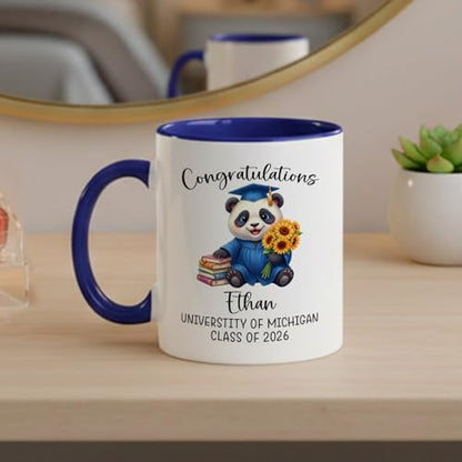 Congratulations Panda Grad Personalized | Customised Coffee Mug | 11 OZ