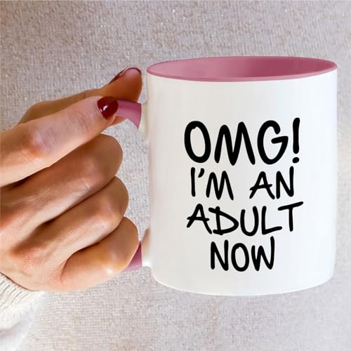 Funny OMG I m an Adult Now Graduation Funny | Ceramic Coffee Mug | 11 OZ