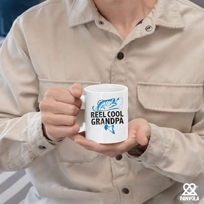 Reel Cool Grandpa Fishing Gifts For Men From | Ceramic Coffee Mug | 11 OZ