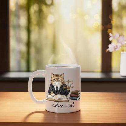 Advo Cat Funny Lawyer Attorney Humor Law | Ceramic Coffee Mug | 11 OZ