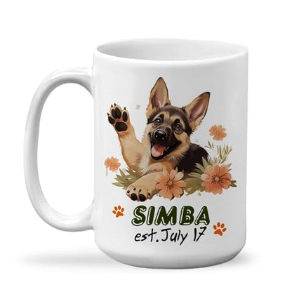 Unique Customized Young German Shepherd | Customised Coffee Mug | 11 OZ