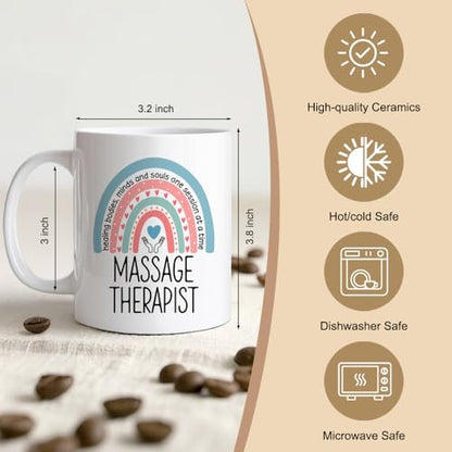 Massage Therapist Funny Double-Sided Rainbow | Ceramic Coffee Mug | 11 OZ