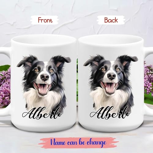 Custom Border Collie Gift For Men Women | Customised Coffee Mug | 11 OZ