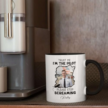 Customized Name And Photo Pilot Trust Me I | Customised Coffee Mug | 11 OZ