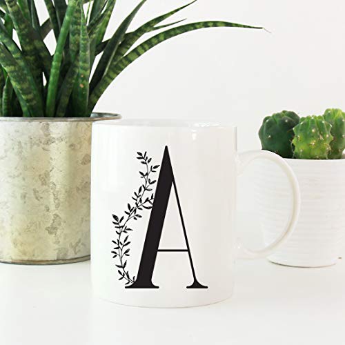 Gift Elegant Design Monogram Initial Letter A | Ceramic Coffee Mug | 11 OZ