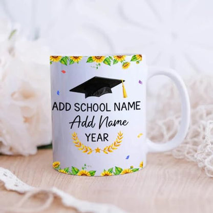 Personalized School Name Year Cow Graduate | Customised Coffee Mug | 11 OZ