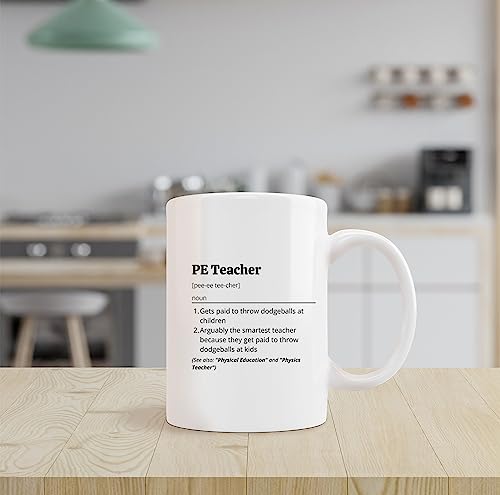 Minimalist Milk with Handle PE Teacher | Ceramic Coffee Mug | 11 OZ