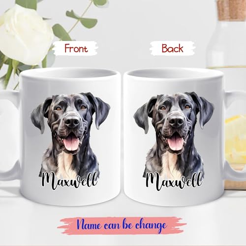 Personalized Name Great Dane Custom Dog | Customised Coffee Mug | 11 OZ