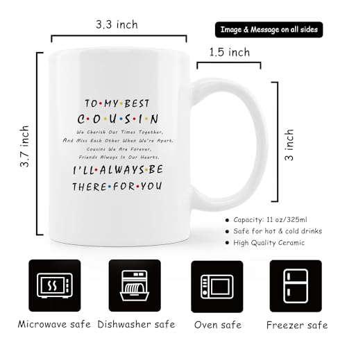 Best Cousin Perfect Gifts for Cousins on | Ceramic Coffee Mug | 11 OZ