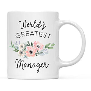 Gift for Women World s Greatest Manager | Ceramic Coffee Mug | 11 OZ