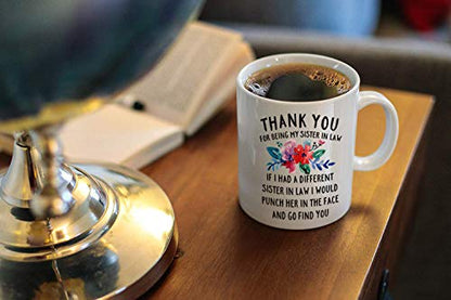 DQG CVT Best Sister-in-Law Thank You for Being | Ceramic Coffee Mug | 11 OZ