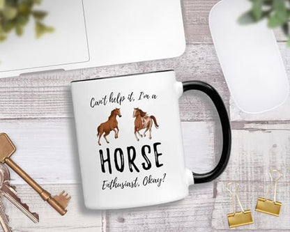Horse Cute Horses Novelty Farm Cowboys Themed | Ceramic Coffee Mug | 11 OZ
