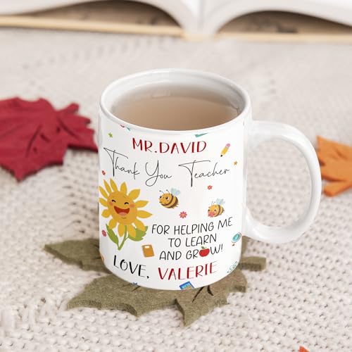 Personalized Name Teacher Thank You Gift | Customised Coffee Mug | 11 OZ
