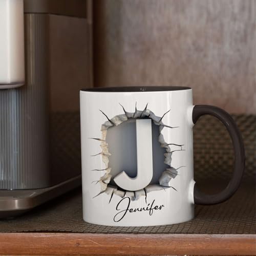 Custom Alphabet Initial J Personalized | Customised Coffee Mug | 11 OZ