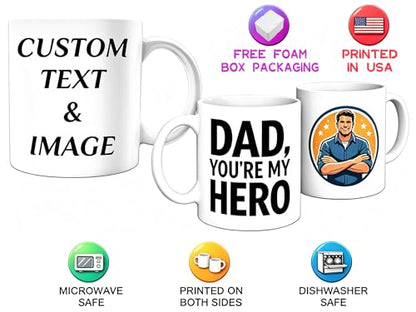 Custom With a Free Foam Packaging Box | Customised Coffee Mug | 11 OZ