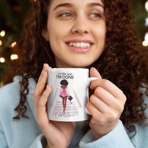 Elegant Girl Custom Name Date Graduation | Customised Coffee Mug | 11 OZ
