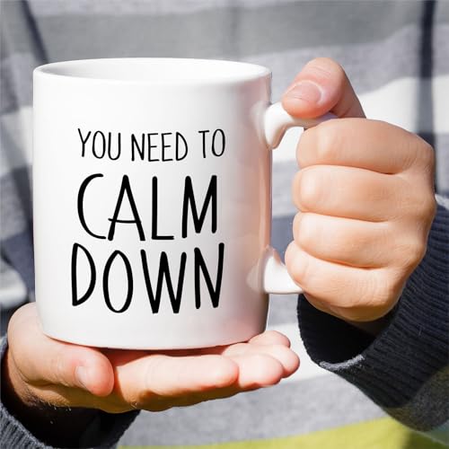 Funny You Need To Calm Down or Birthday | Ceramic Coffee Mug | 11 OZ