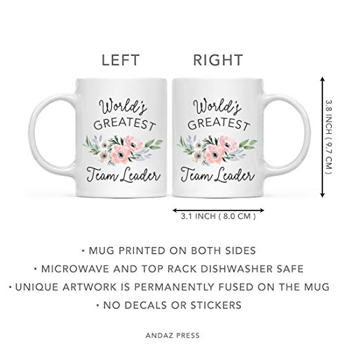 Gift for Women World s Greatest Team Leader | Ceramic Coffee Mug | 11 OZ