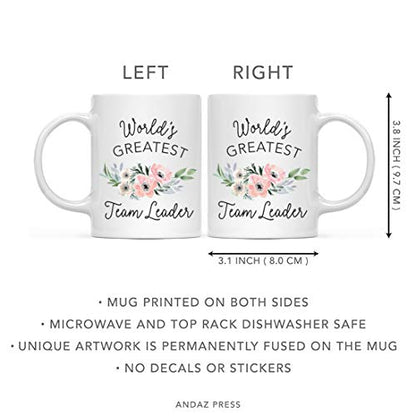 Gift for Women World s Greatest Team Leader | Ceramic Coffee Mug | 11 OZ