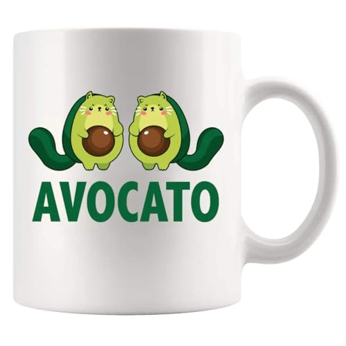 Avocato Avocado Lover Gifts Cat Mom Dad from | Ceramic Coffee Mug | 11 OZ