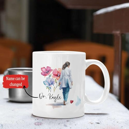 Unique Woman Doctor Customized Name And | Customised Coffee Mug | 11 OZ