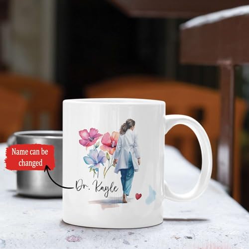 Unique Woman Doctor Customized Name And | Customised Coffee Mug | 11 OZ