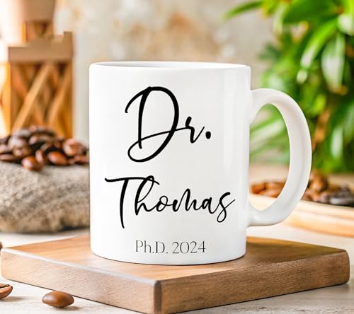 Custom Dr Personalized PhD Graduation Gift | Customised Coffee Mug | 11 OZ