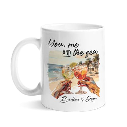 You Me And The Sea Personalized Beach | Customised Coffee Mug | 11 OZ