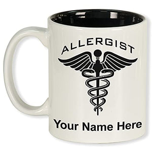 LaserGram Round Allergist Personalized | Customised Coffee Mug | 11 OZ