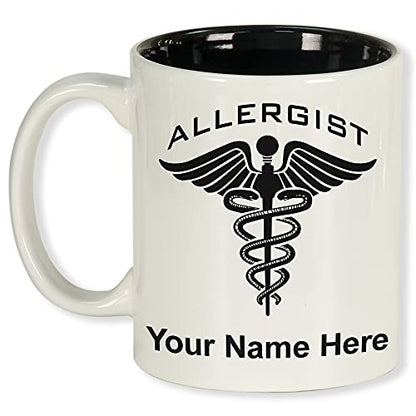 LaserGram Round Allergist Personalized | Customised Coffee Mug | 11 OZ