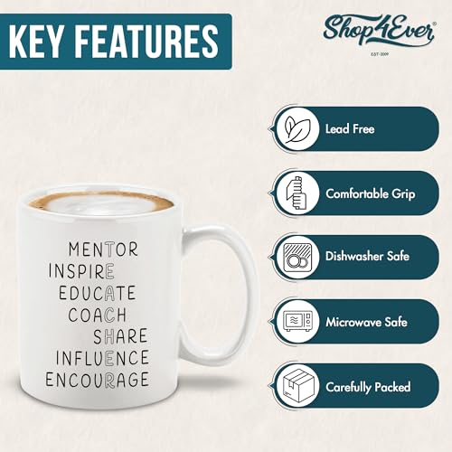Inspirational Teacher Mentor Inspire Educate | Ceramic Coffee Mug | 11 OZ