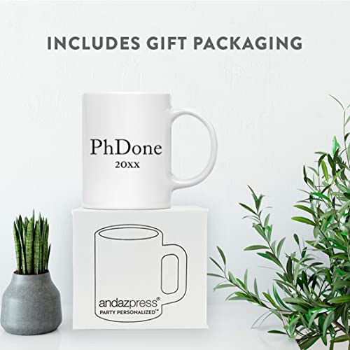 Graduation Gift PhDone 2026 1-Pack Includes | Ceramic Coffee Mug | 11 OZ