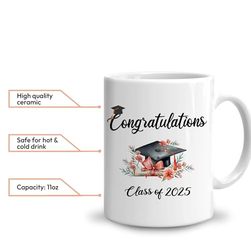 Personalized Graduation Gift For Her Girls | Customised Coffee Mug | 11 OZ