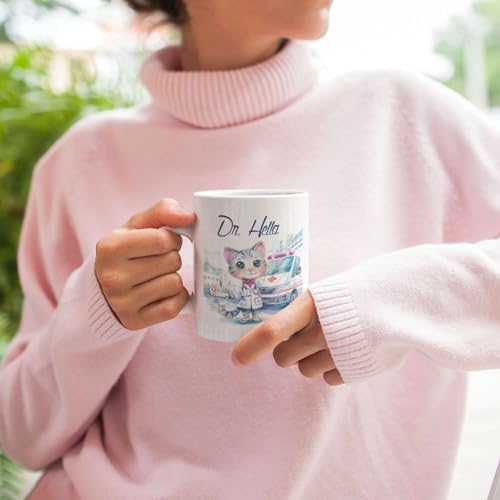 Lovely Customized With Doctor Cute Cat | Customised Coffee Mug | 11 OZ