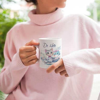 Lovely Customized With Doctor Cute Cat | Customised Coffee Mug | 11 OZ